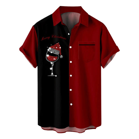 Men's Christmas Funny Graphic Short Sleeve Hawaiian Shirt