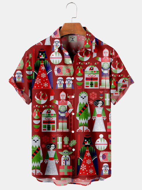 Men's Christmas Funny Graphic Short Sleeve Hawaiian Shirt