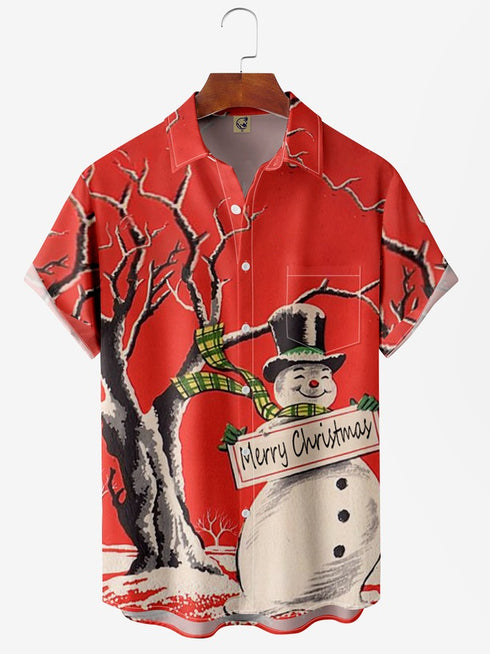 Men's Christmas Funny Graphic Short Sleeve Hawaiian Shirt