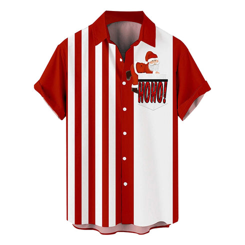 Men's Christmas Funny Graphic Short Sleeve Hawaiian Shirt