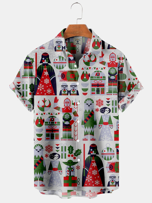 Men's Christmas Funny Graphic Short Sleeve Hawaiian Shirt