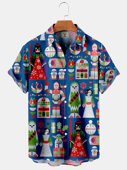 Men's Christmas Funny Graphic Short Sleeve Hawaiian Shirt