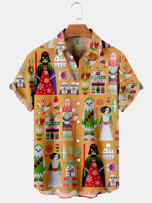 Men's Christmas Funny Graphic Short Sleeve Hawaiian Shirt