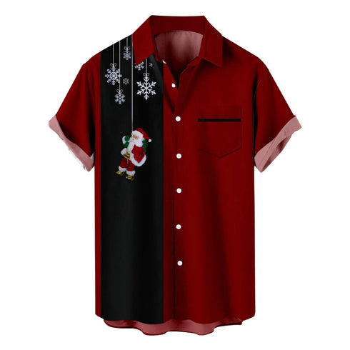 Men's Christmas Funny Graphic Short Sleeve Hawaiian Shirt