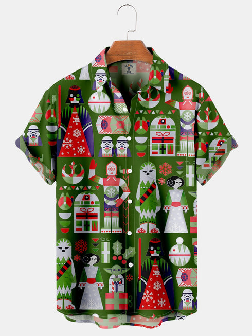 Men's Christmas Funny Graphic Short Sleeve Hawaiian Shirt