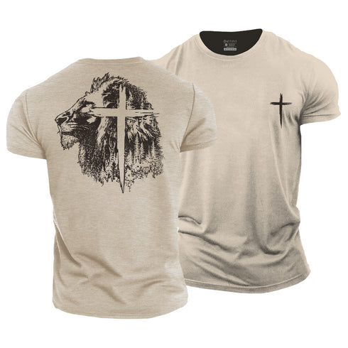 Men's Lion Cross Cotton T-Shirt