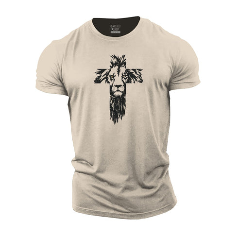 Men's Lion Cross Cotton T-Shirt