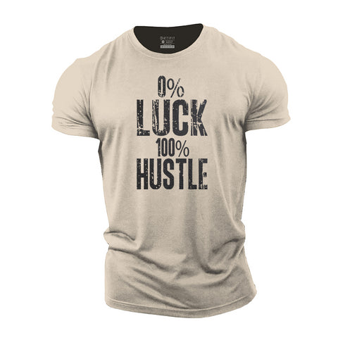 Men's 0% Luck 100% Hustle Cotton T-Shirt