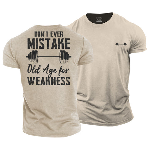 Men's Don't Ever Mistake Old Age for Weakness Cotton T-Shirt
