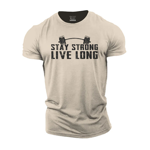 Men's Stay Strong Live Long Cotton T-Shirt