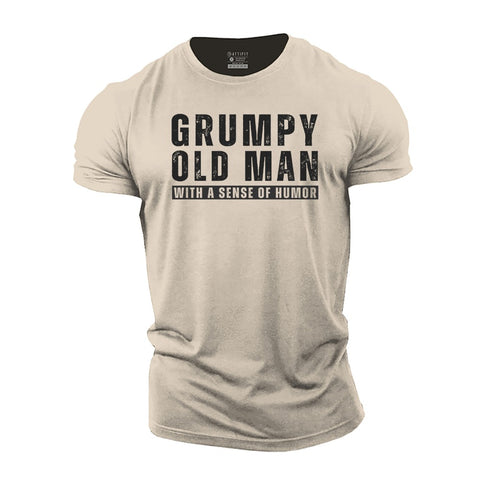 Men's Grumpy Old Man with a Sense of Humor Cotton T-Shirt