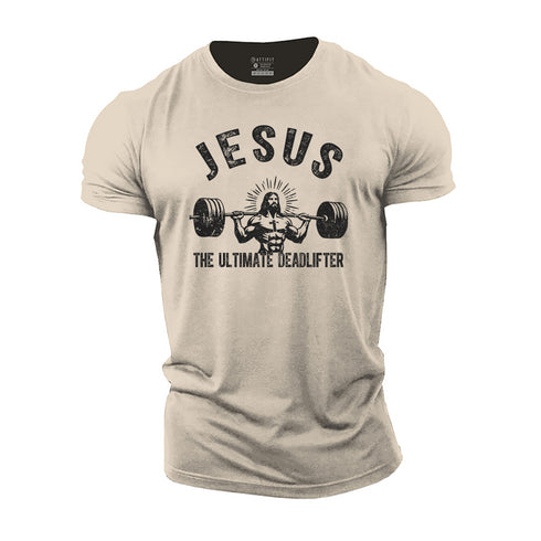 Men's Jesus The Ultimate Deadlifter Cotton T-Shirt