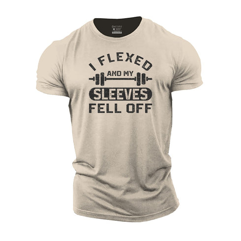 Men's I Flexed, and My Sleeves Fell Off Cotton T-Shirt