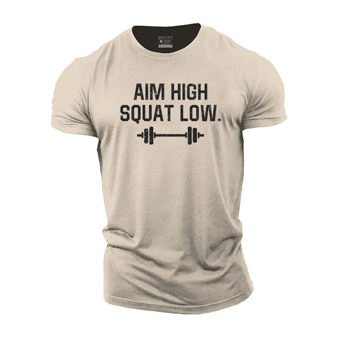 Men's Aim High Squat Low Cotton T-Shirt
