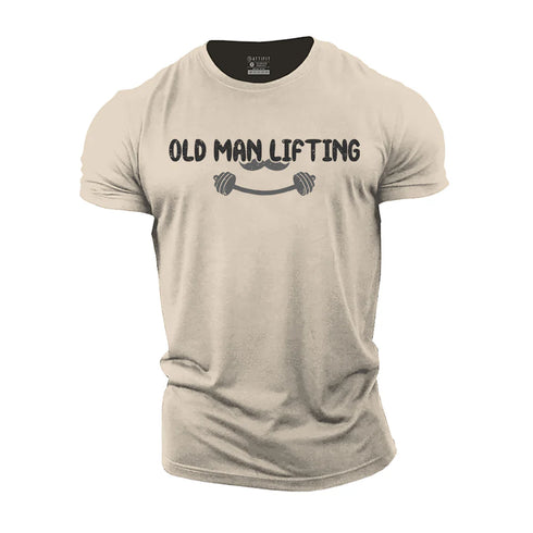 Men's Old Man Lifting Cotton T-Shirt