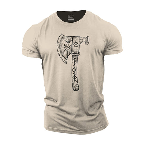 Men's Viking Rune Axe Cotton T-Shirt