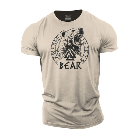 Men's Viking Bear Cotton T-Shirt