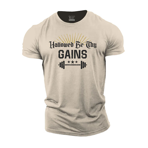 Men's Hallowed Be Thy Gains Cotton T-Shirt