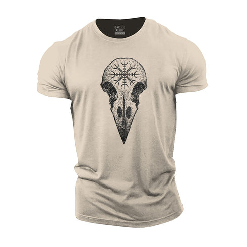 Men's Viking Raven Skull Cotton T-Shirt