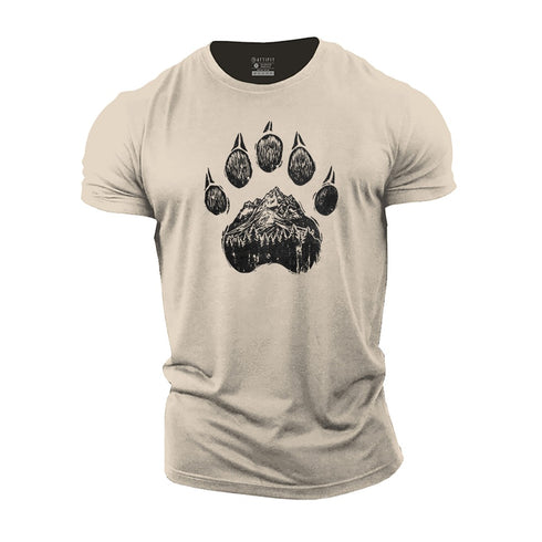 Men's Bear Paw Landscape Cotton T-Shirt