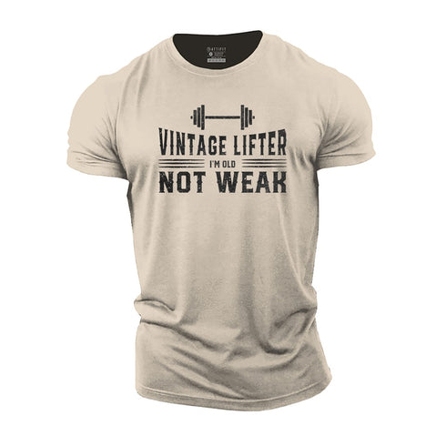 Men's Vintage Lifter I'm Old Not Weak Cotton T-Shirt