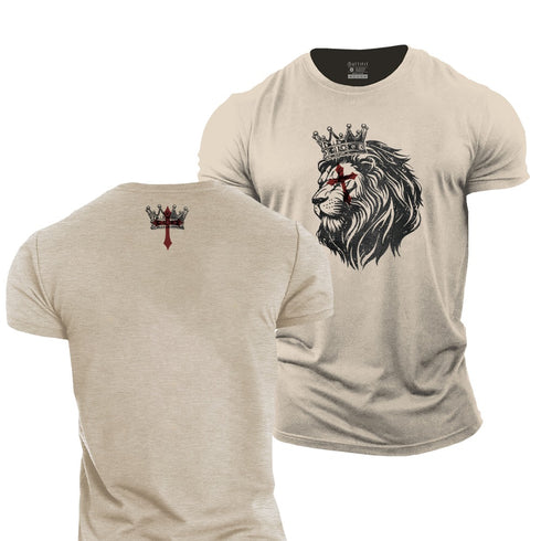 Men's Lion Cross Cotton T-Shirt