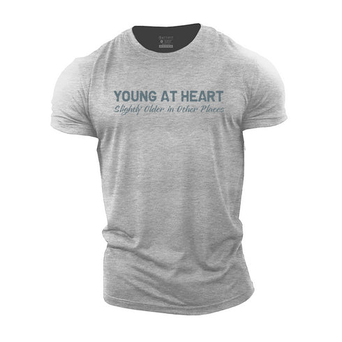 Men's Young at Heart, Slightly Older in Other Places Cotton T-Shirt