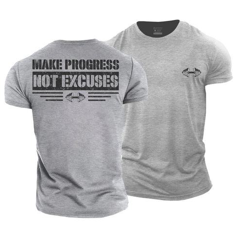 Men's Make Progress Not Excuses Cotton T-Shirt
