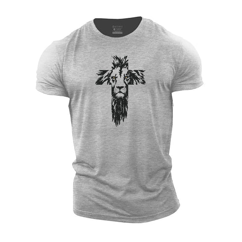 Men's Lion Cross Cotton T-Shirt