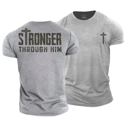 Men's Stronger Through Him Cotton T-Shirt