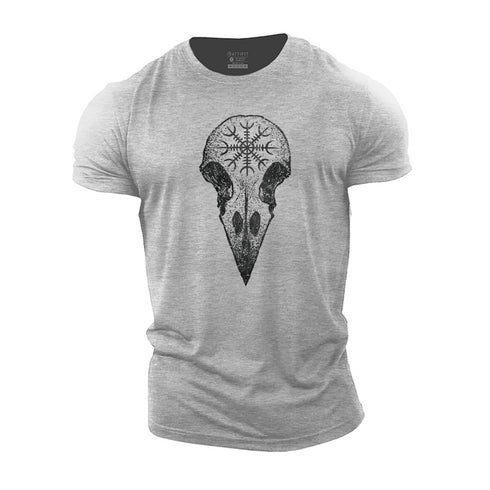Men's Viking Raven Skull Cotton T-Shirt
