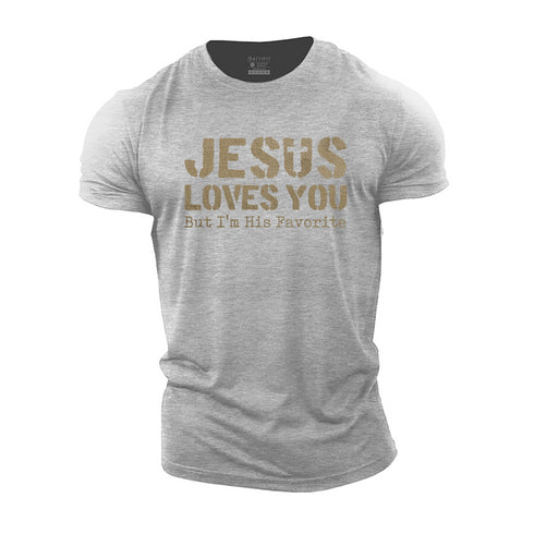 Men's Jesus Loves You, But I'm His Favorite Cotton T-Shirt