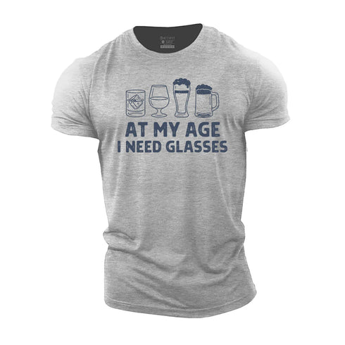 Men's At My Age, I Need Glasses Cotton T-Shirt