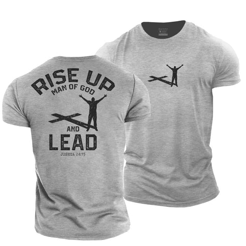 Men's Men of God Rise Up and Lead Cotton T-Shirt