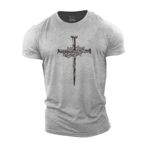 Men's Crown of Thorns Cross Cotton T-Shirt