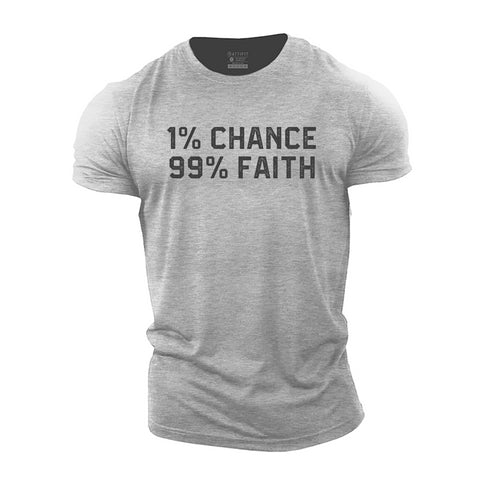 Men's 1% Chance 99% Faith Cotton T-Shirt