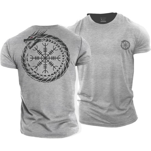 Men's Vegvisir Jormungandr Cotton T-Shirt