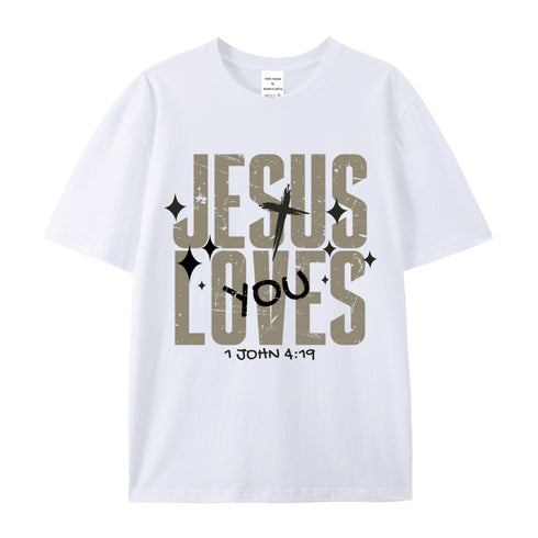 Unisex Jesus Loves You Cotton T-Shirt
