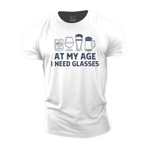 Men's At My Age, I Need Glasses Cotton T-Shirt