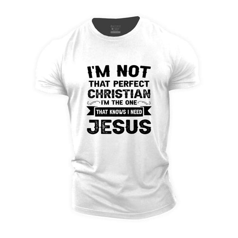 Men's I'm Not Perfect Christian Cotton T-Shirt