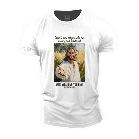 Men's Matthew 11:28 Cotton T-Shirt