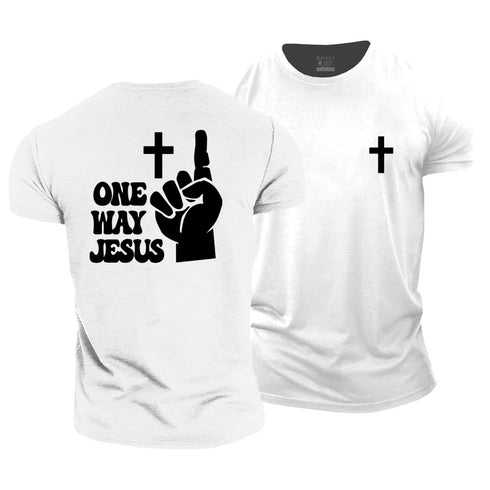 Men's One Way Jesus Cotton T-Shirt