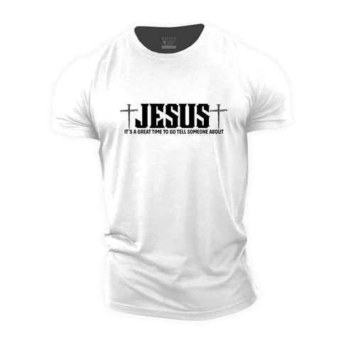 Men's IT’S A GREAT TIME TO GO TELL SOMEONE ABOUT JESUS Cotton T-Shirt