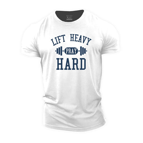 Men's Lift Heavy Pray Hard Cotton T-Shirt