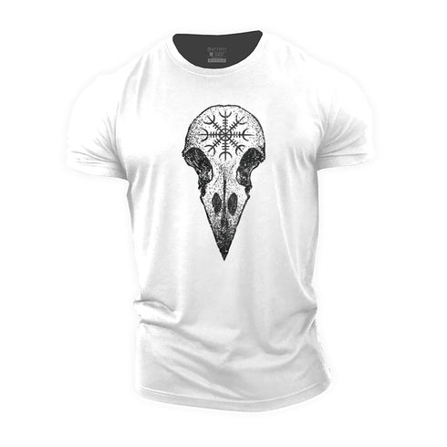 Men's Viking Raven Skull Cotton T-Shirt