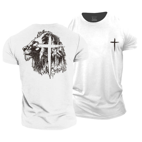 Men's Lion Cross Cotton T-Shirt