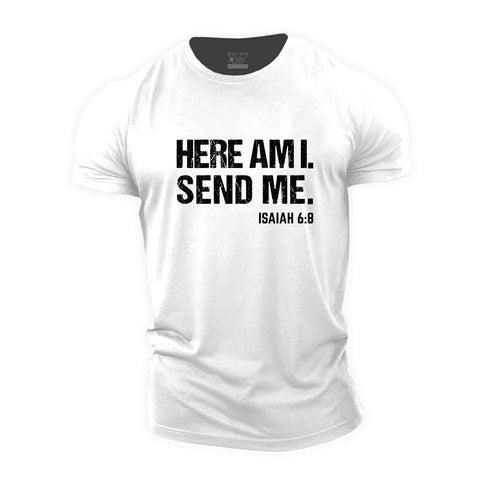 Men's Here Am I Send Me Cotton T-Shirt