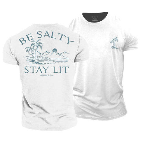 Men's Be Salty Stay Lit Cotton T-Shirt