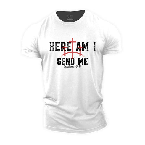 Men's Here Am I Send Me Cotton T-Shirt
