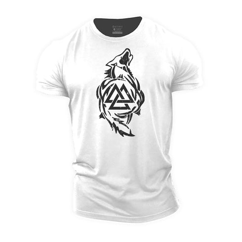 Men's Valknut Wolf Cotton T-Shirt